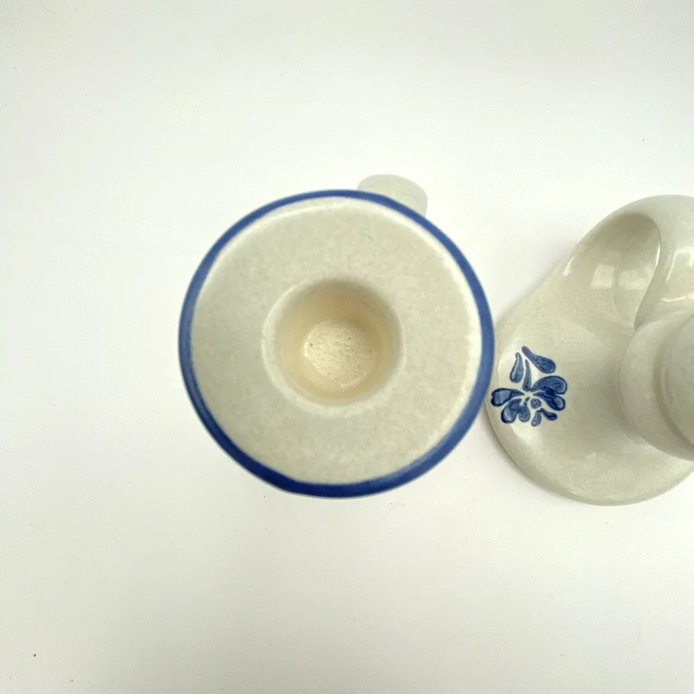 Pfaltzgraff Yorktowne 2 Taper Candlestick Holders Handles 3.5